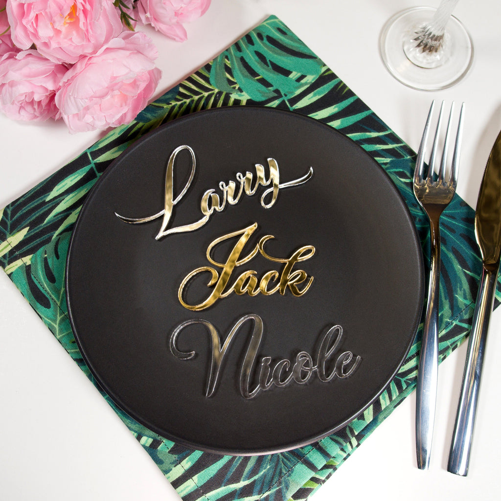 Laser Cut Wedding Place Cards: Acrylic, Wood Name Place Setting