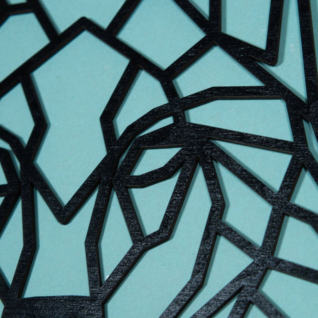 Geometric Wolf Wood Wall Art: Modern Animal Decor