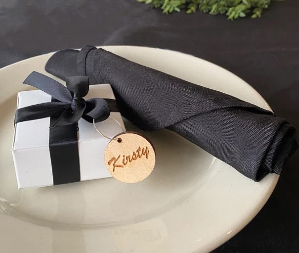 Personalized Engraved Wine Charms: Wedding Favors, Laser Cut Plywood