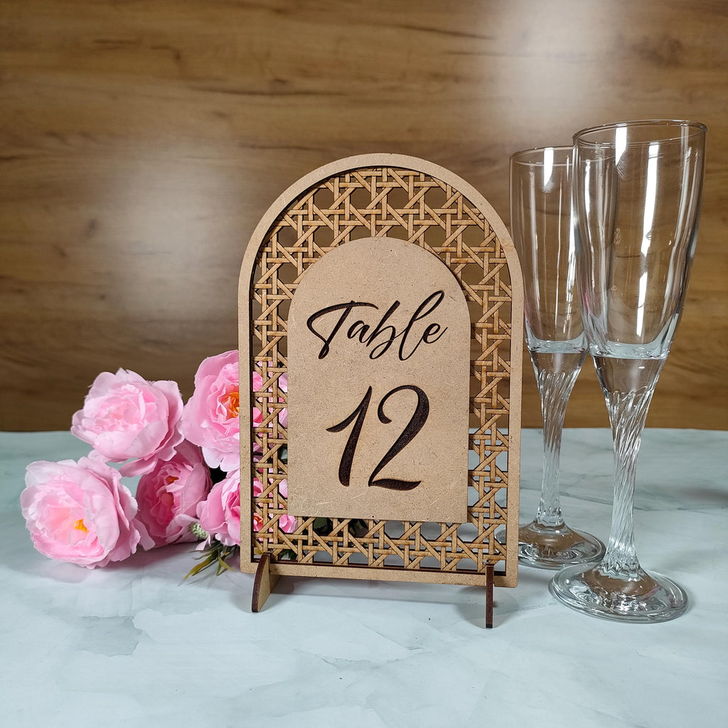 Rattan Table Numbers, Rattan Arch Table Numbers, Wedding Table Sign Perfect For Tropical Wedding, Beach Wedding Theme