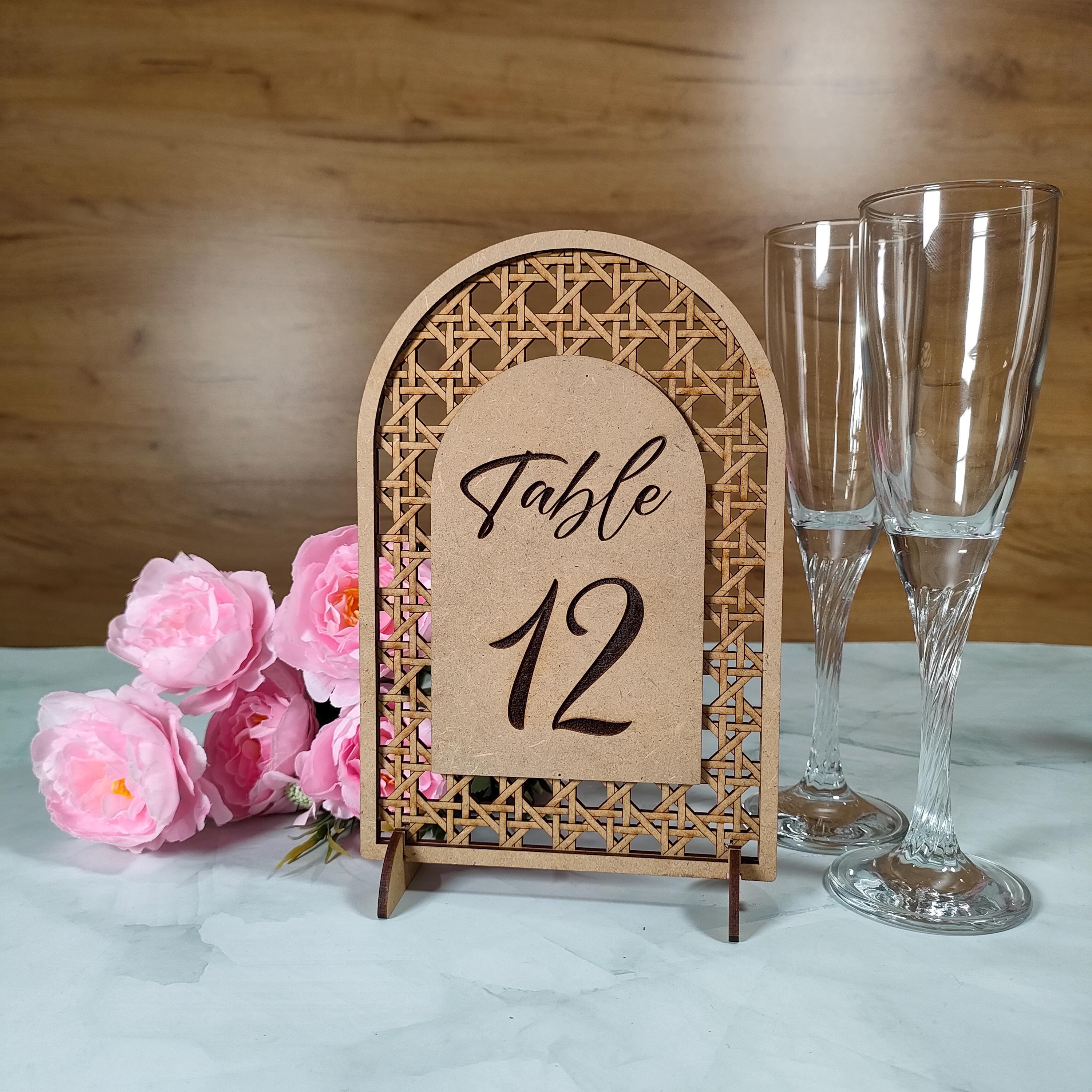 Rattan Table Numbers, Rattan Arch Table Numbers, Wedding Table Sign Perfect For Tropical Wedding, Beach Wedding Theme