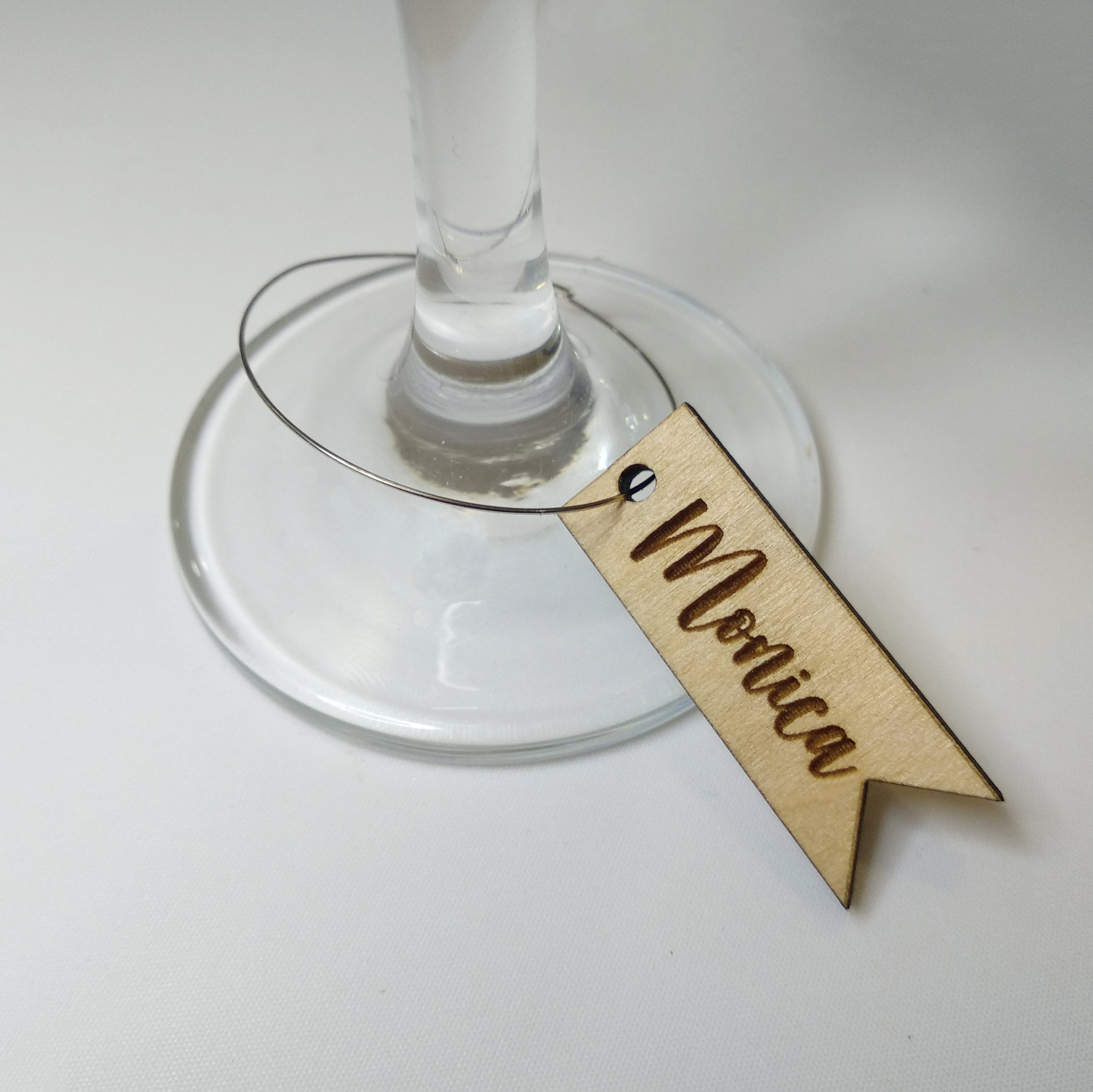 Personalized Flag Wine Charms: Double-Sided Engraved Wine Glass Tags