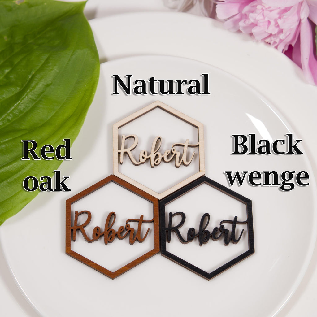 Personalized Wood Place Cards: Laser Cut Wedding Table Decor