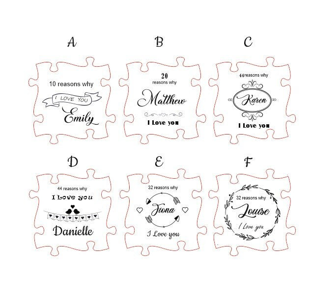 Reasons Why I Love You Puzzle: Personalized Wood Gift Box