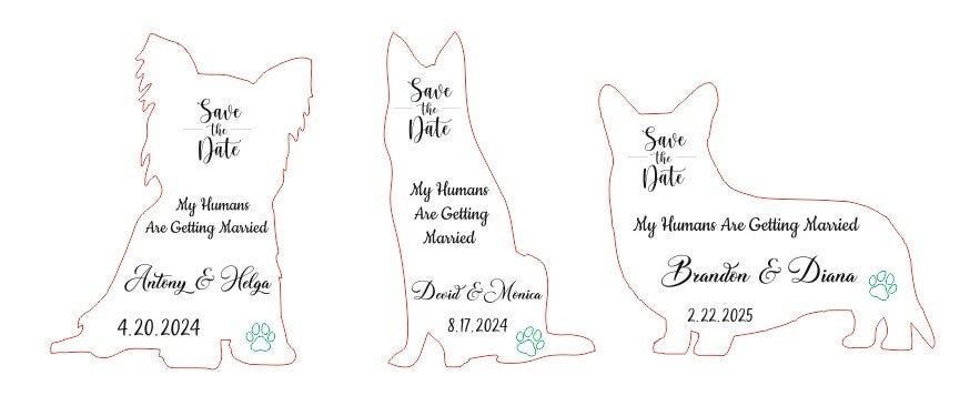 Pet Save The Date Magnets: German Shepherd Wedding Favour, Dog