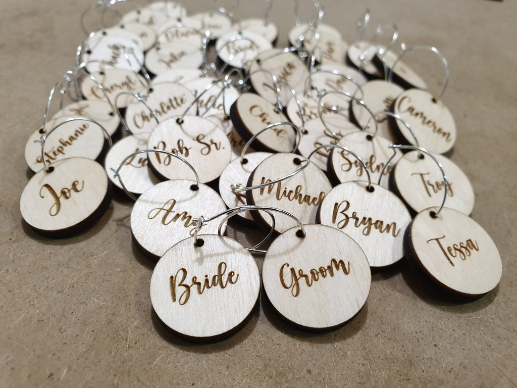 Personalized Wine Charms, Wine Charms Personalized, Customized Wine Charms. Choose Font/Shape!