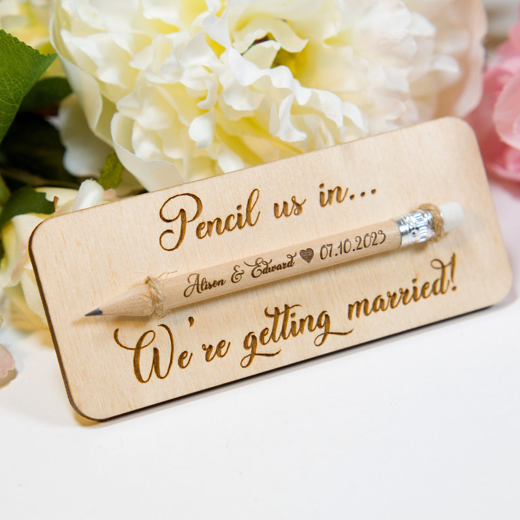 Pencil Save The Dates, Pencil Us In Save The Dates, Mini Pencils (10 CM), Сustom Wedding Invitations, Wedding Favors For Guests In Bulk