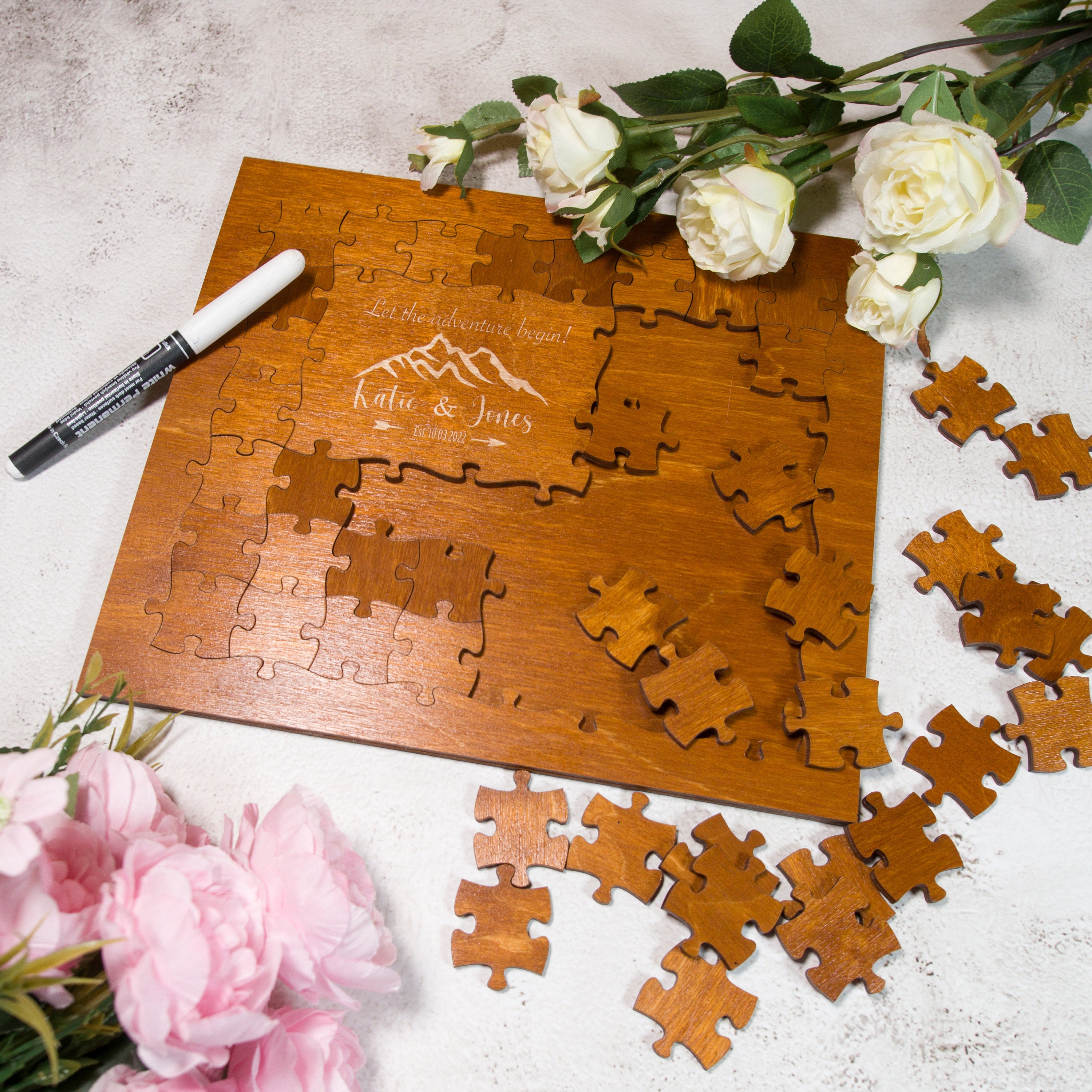 Personalized Wedding Guest Book Puzzle: Unique Alternative Guestbook