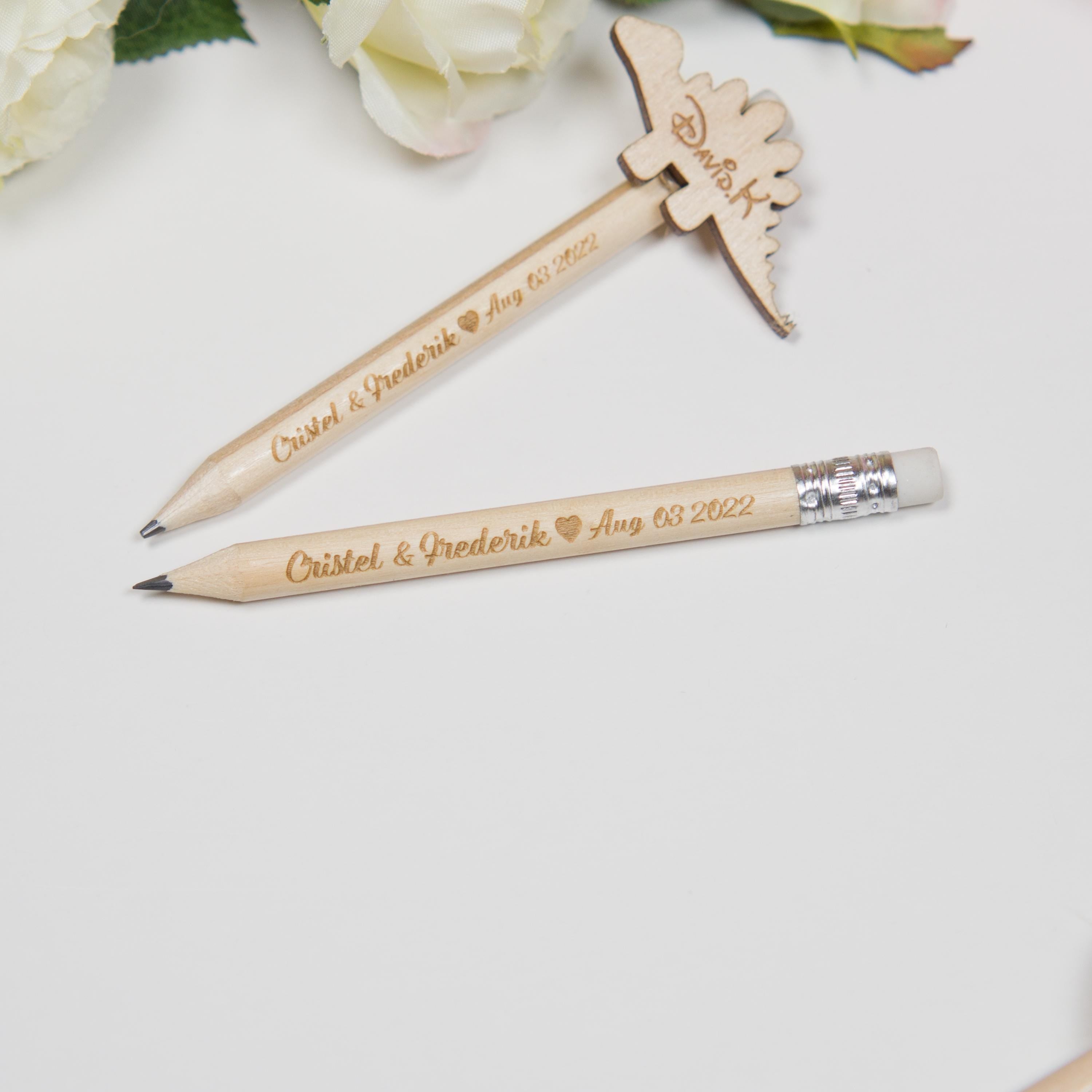 Personalized Mini Pencils: Baby Shower & Wedding Favors