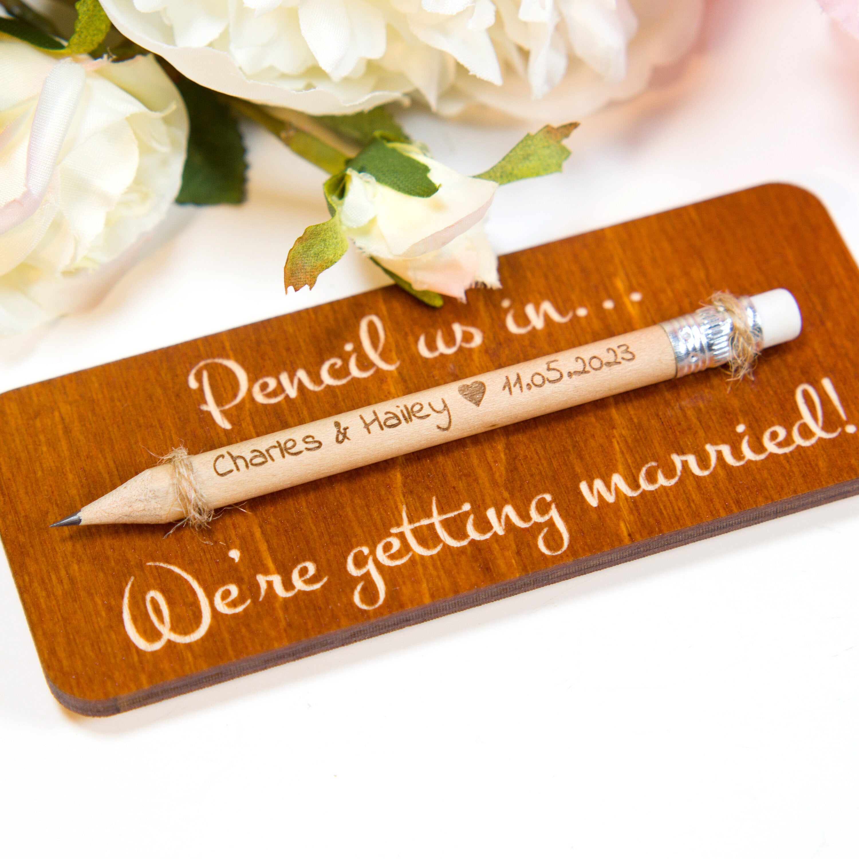 Pencil Save The Dates, Pencil Us In Save The Dates, Mini Pencils (10 CM), Сustom Wedding Invitations, Wedding Favors For Guests In Bulk