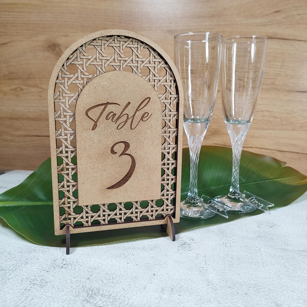 Rattan Table Numbers, Rattan Arch Table Numbers, Wedding Table Sign Perfect For Tropical Wedding, Beach Wedding Theme