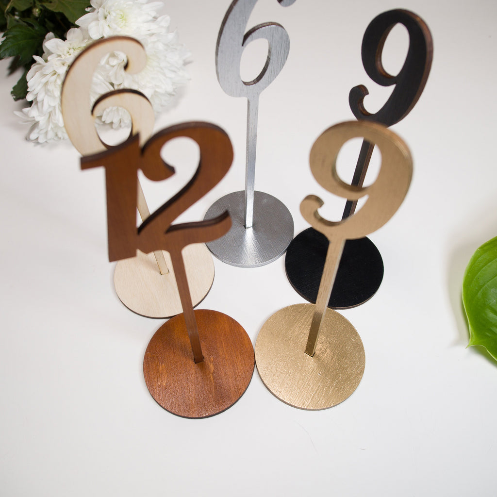 Rustic Wood Wedding Table Numbers: Birch Plywood Decor