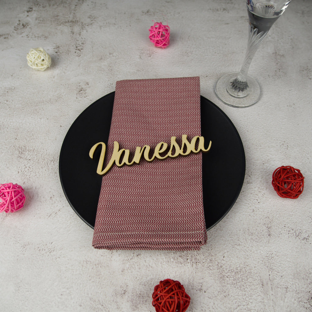 Laser Cut Wood Wedding Place Tag: Custom Guest Name. Stocking tag Christmas