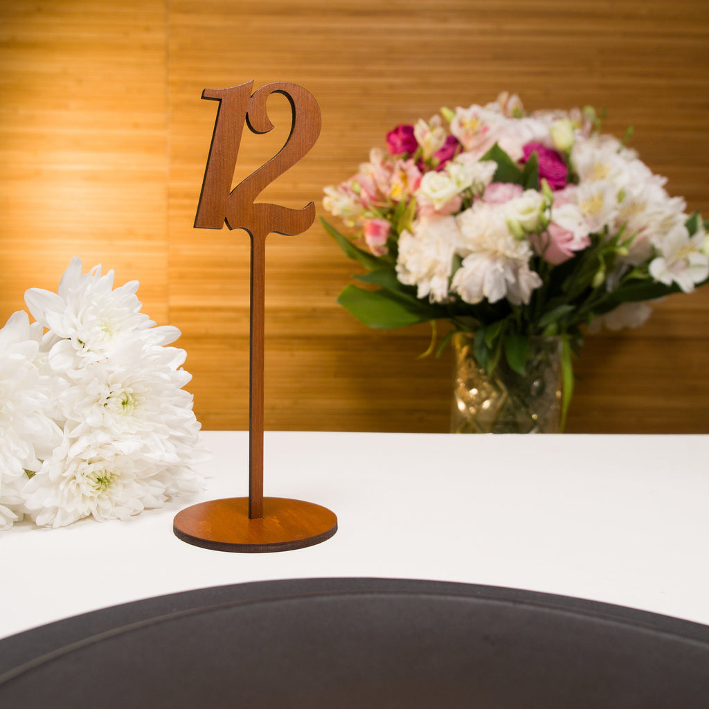 Rustic Wood Wedding Table Numbers: Birch Plywood Decor
