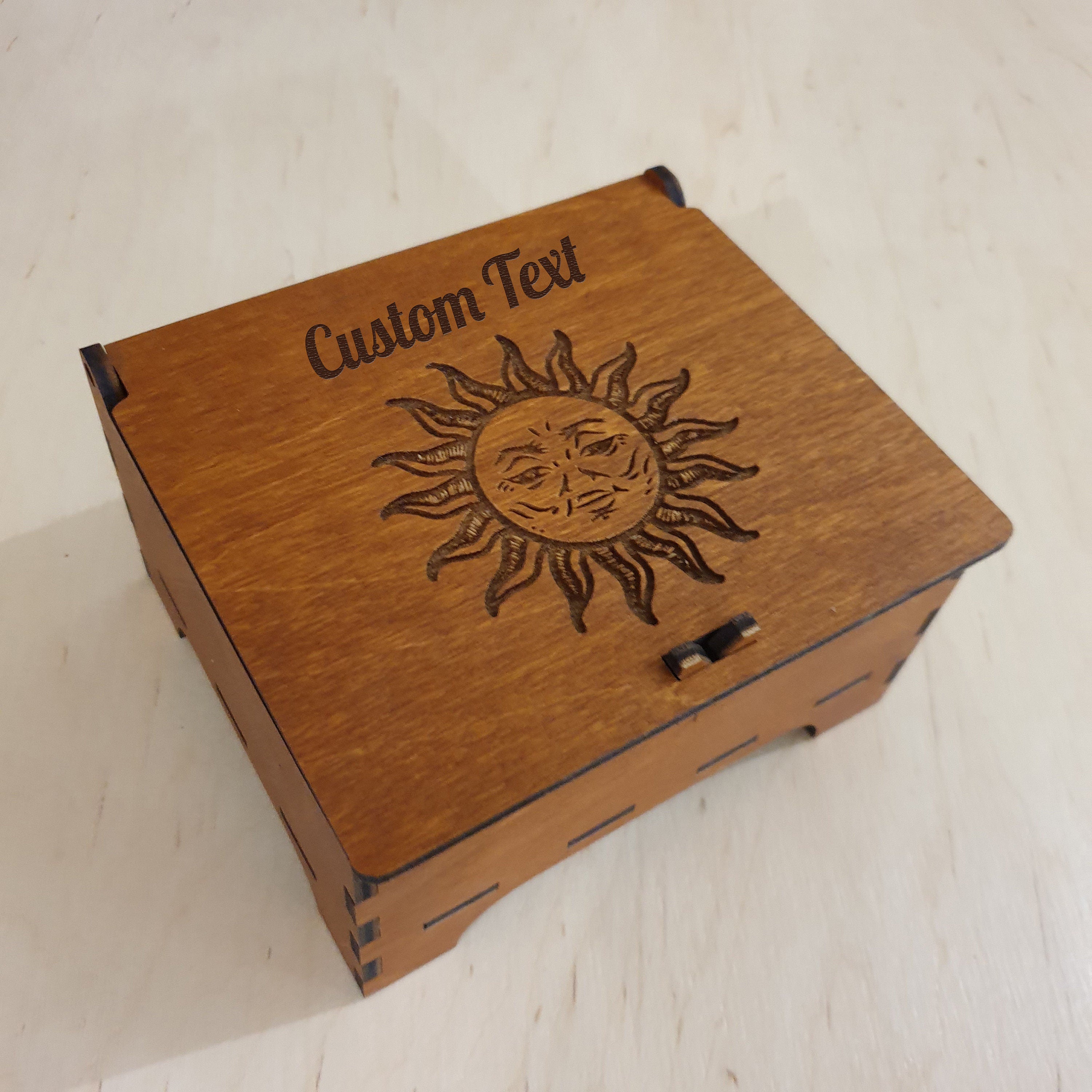 Personalized Wood Tarot Card Box: Custom Engraved Design