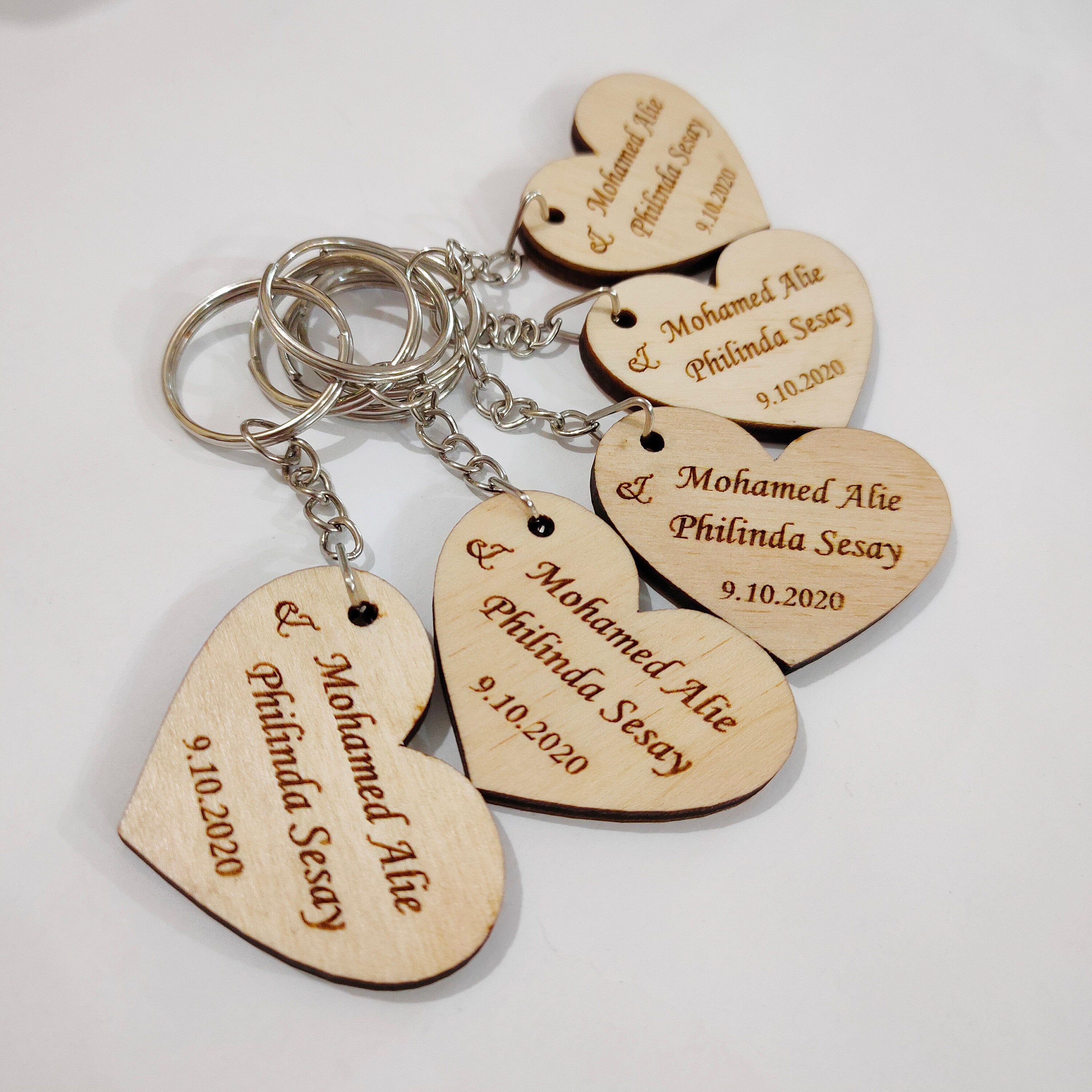 Custom wood keychain, Engraved Wood Key Chain, Personalize gift, Wedding favor