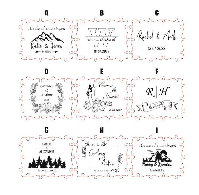 Personalized Wedding Guest Book Puzzle: Unique Alternative Guestbook