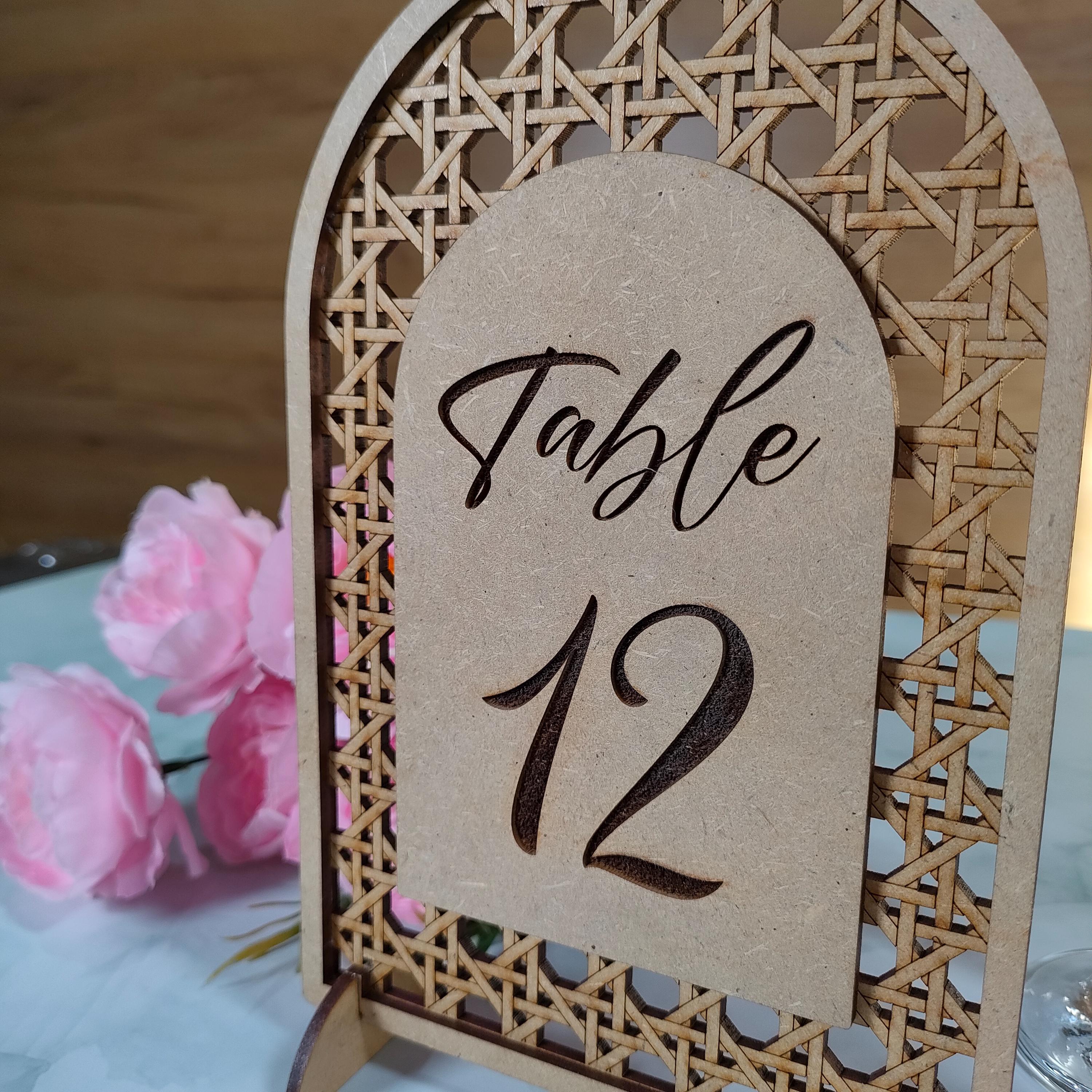 Rattan Table Numbers, Rattan Arch Table Numbers, Wedding Table Sign Perfect For Tropical Wedding, Beach Wedding Theme