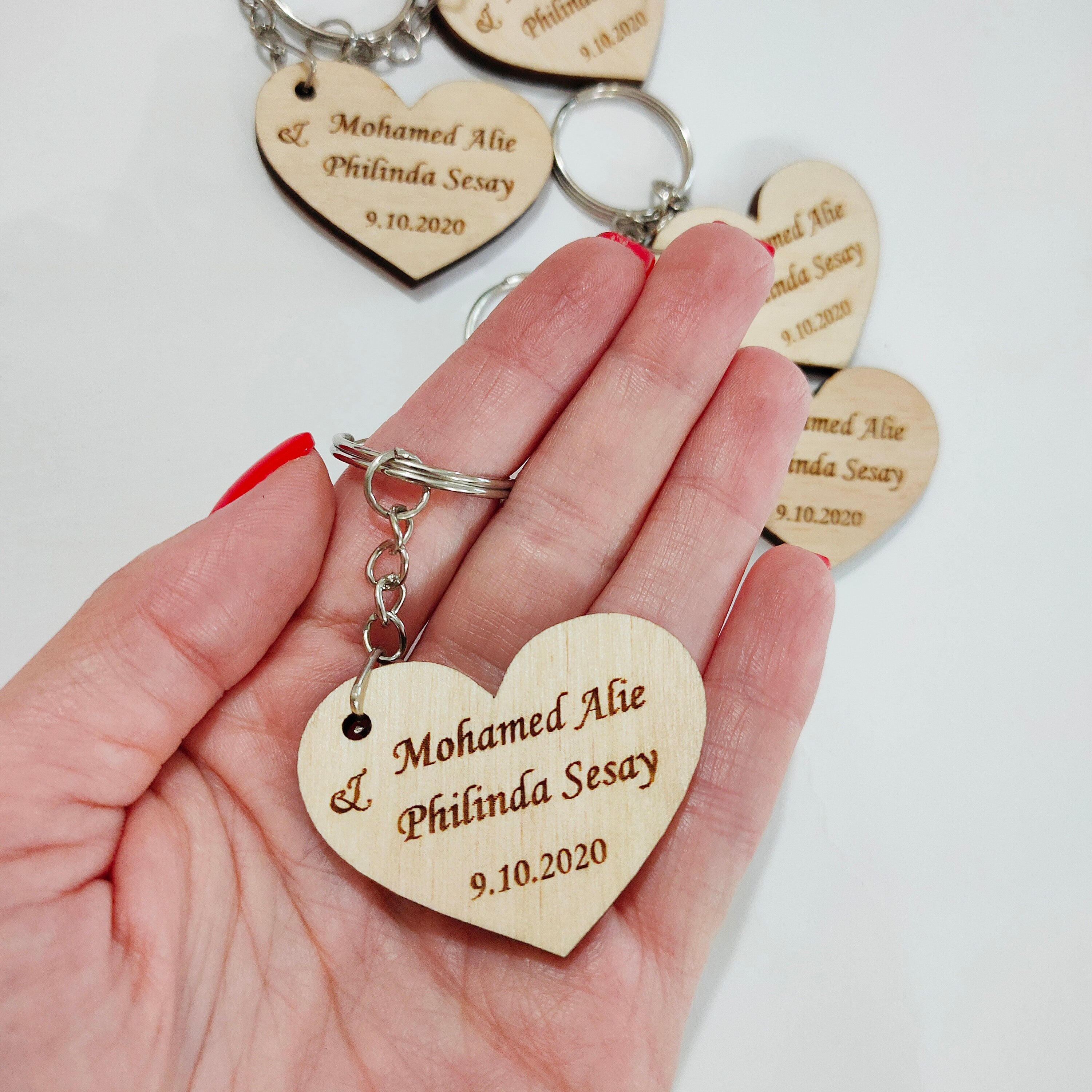 Custom wood keychain, Engraved Wood Key Chain, Personalize gift, Wedding favor