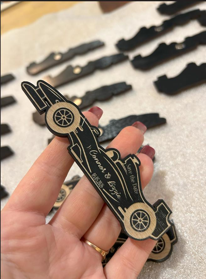 Save The Date Magnet Ferrari F1, Wooden F1 Save The Date Magnets – Race Car Wedding Favor for Guests, Wooden Car-Shaped Magnets, F1 Merch