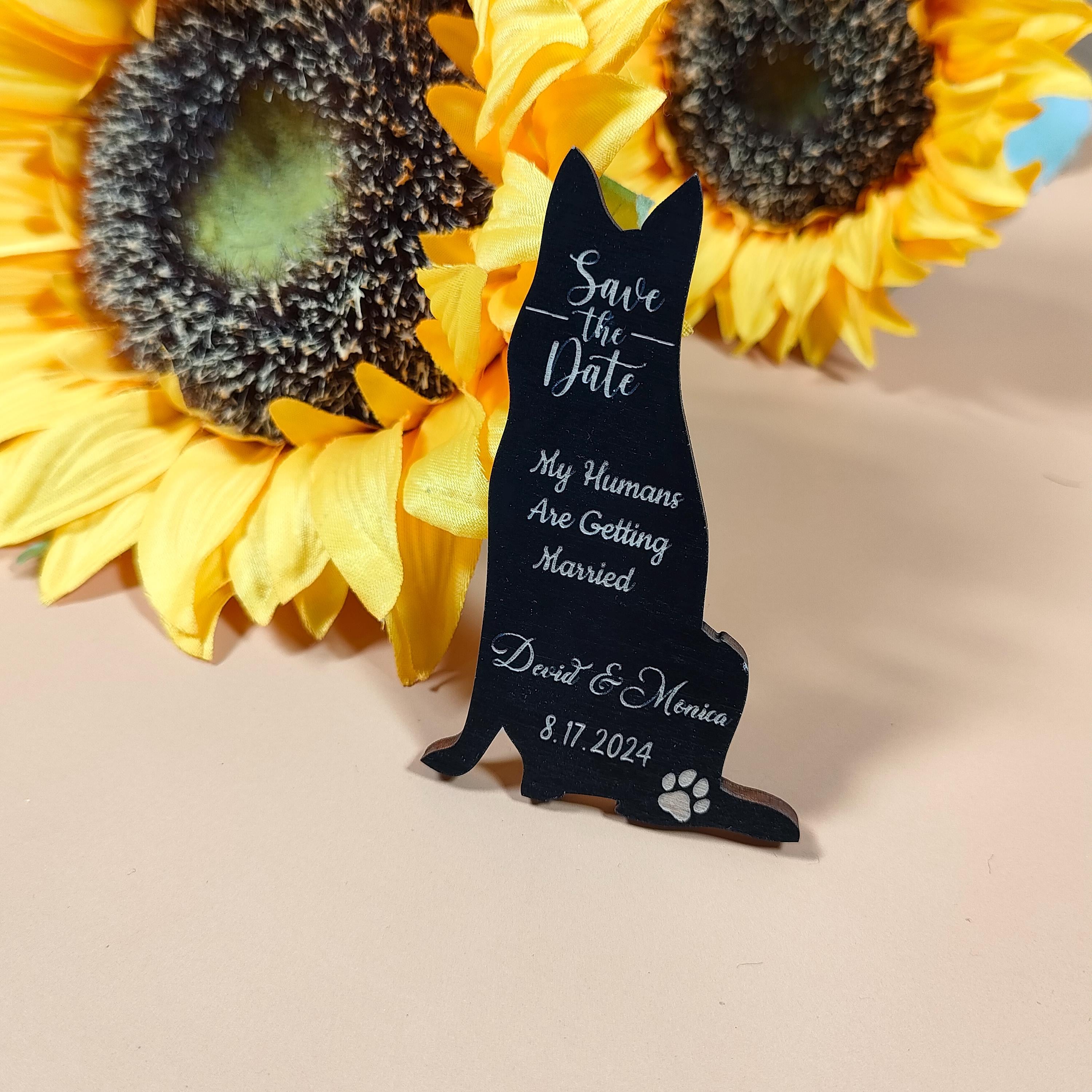 Pet Save The Date Magnets: German Shepherd Wedding Favour, Dog