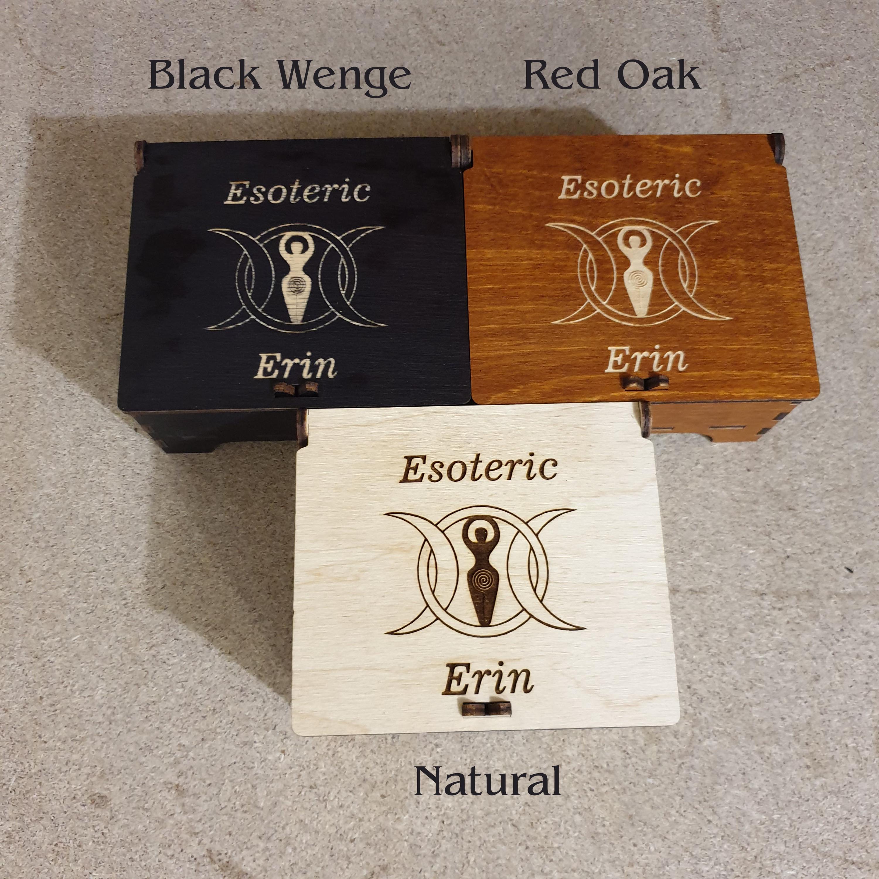 Engraved Tarot Card Box: Personalized Witchy Keepsake - Goddess Design