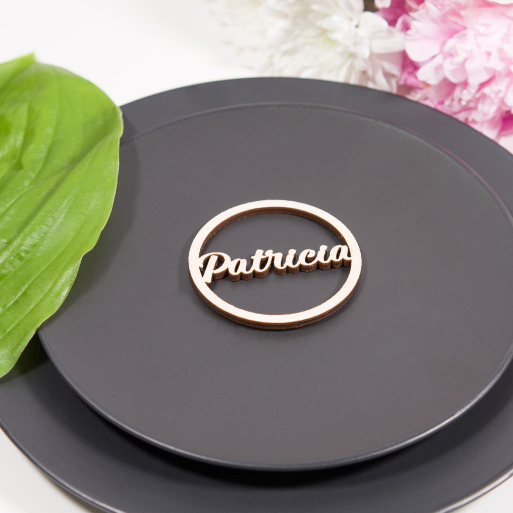 Personalized Wood Place Cards: Laser Cut Wedding Table Decor
