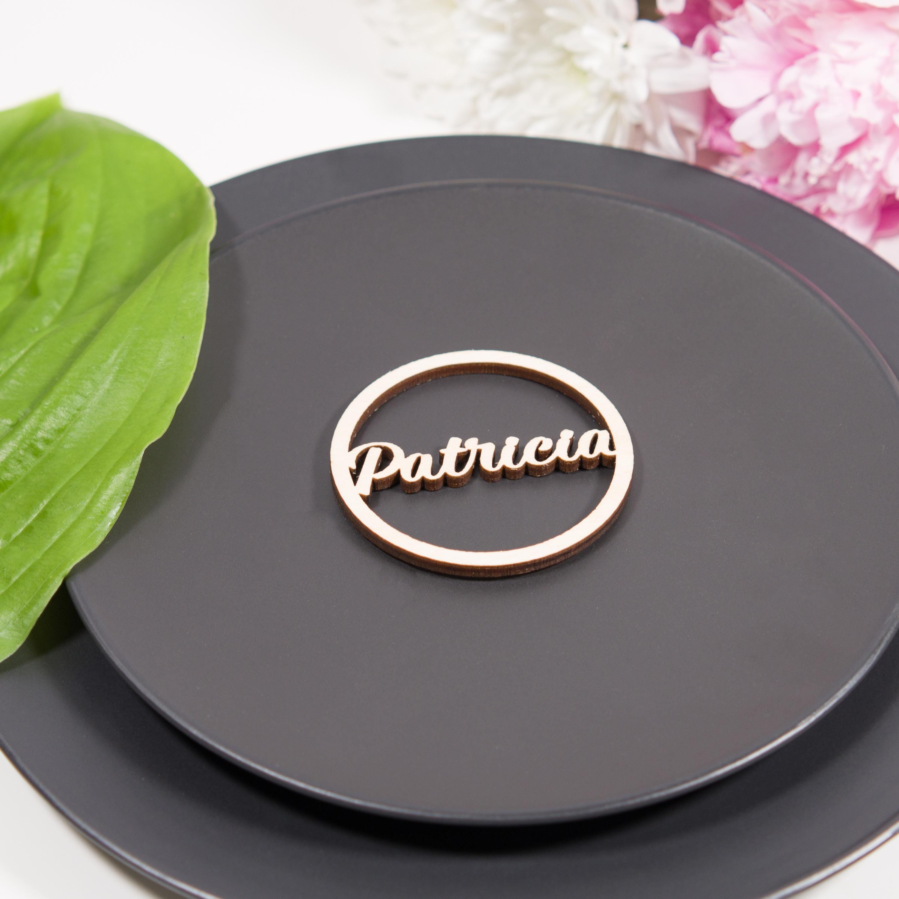 Personalized Wood Place Cards: Laser Cut Wedding Table Decor