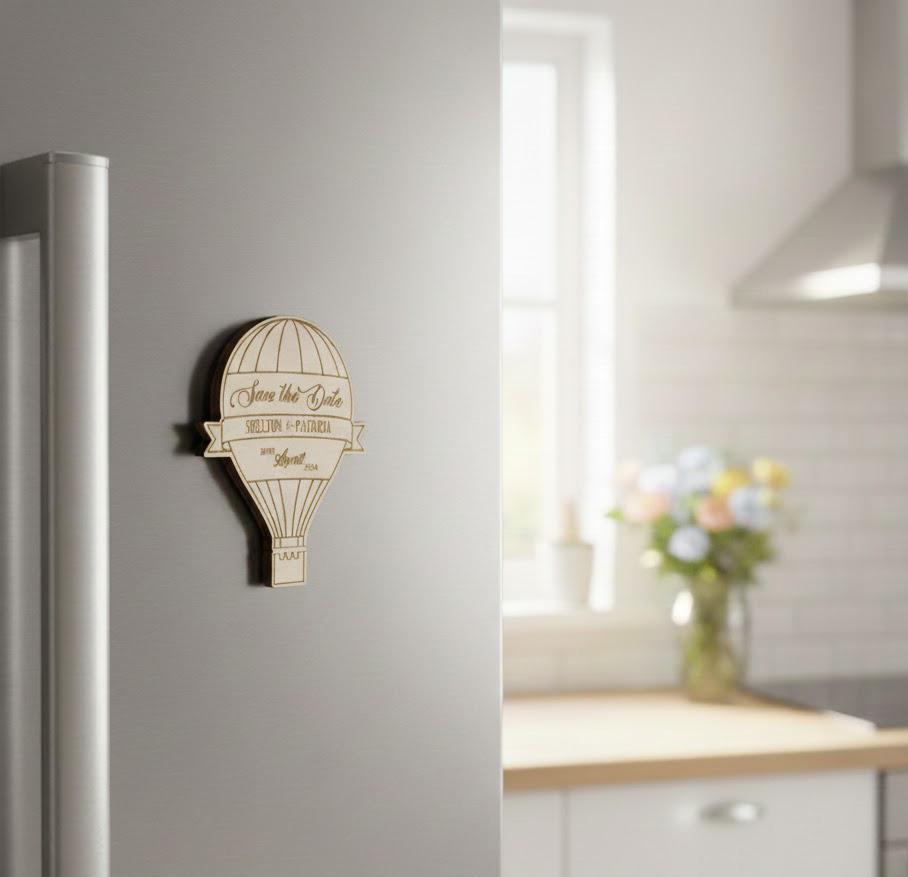 Hot Air Balloon Save the Date Magnet, Wooden Wedding Magnets, Travel Theme Wedding Favors, Personalized Rustic Save the Dates, Adventure