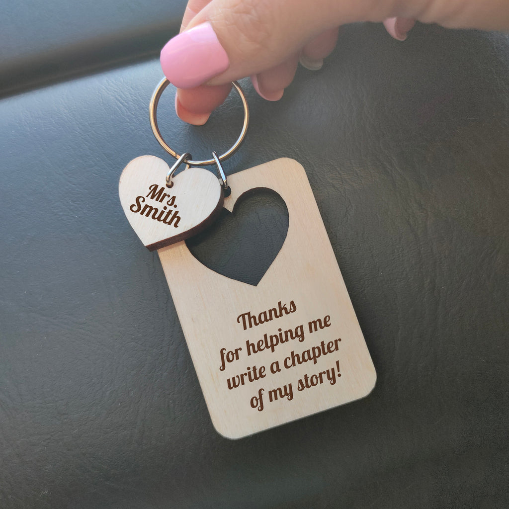 Engraved keychain, Teacher gift, Personalize gift, Custom wood keychain, Engraved Wood Key Chain, Teacher gifts, Teacher gifts personalized