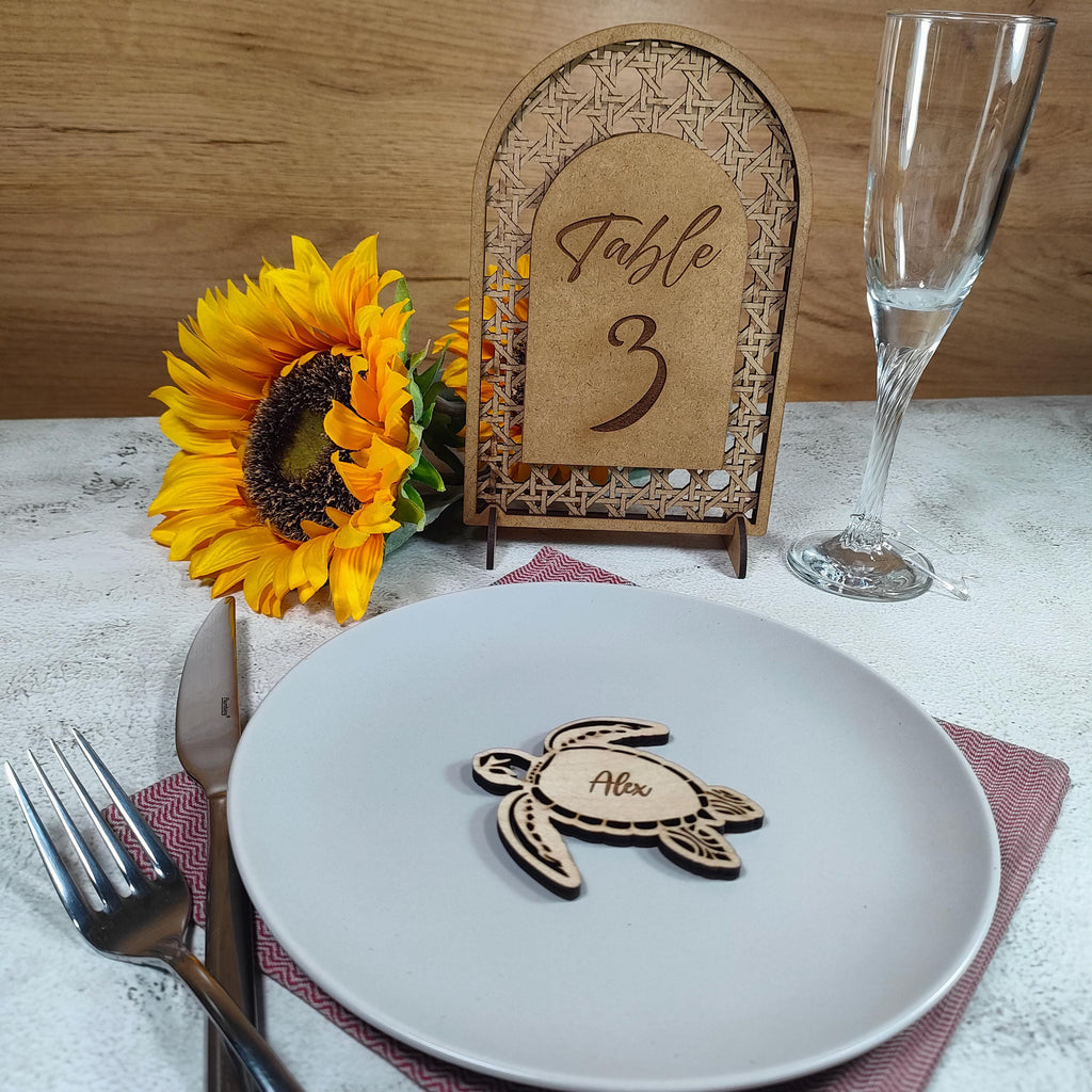 Rattan Table Numbers, Rattan Arch Table Numbers, Wedding Table Sign Perfect For Tropical Wedding, Beach Wedding Theme