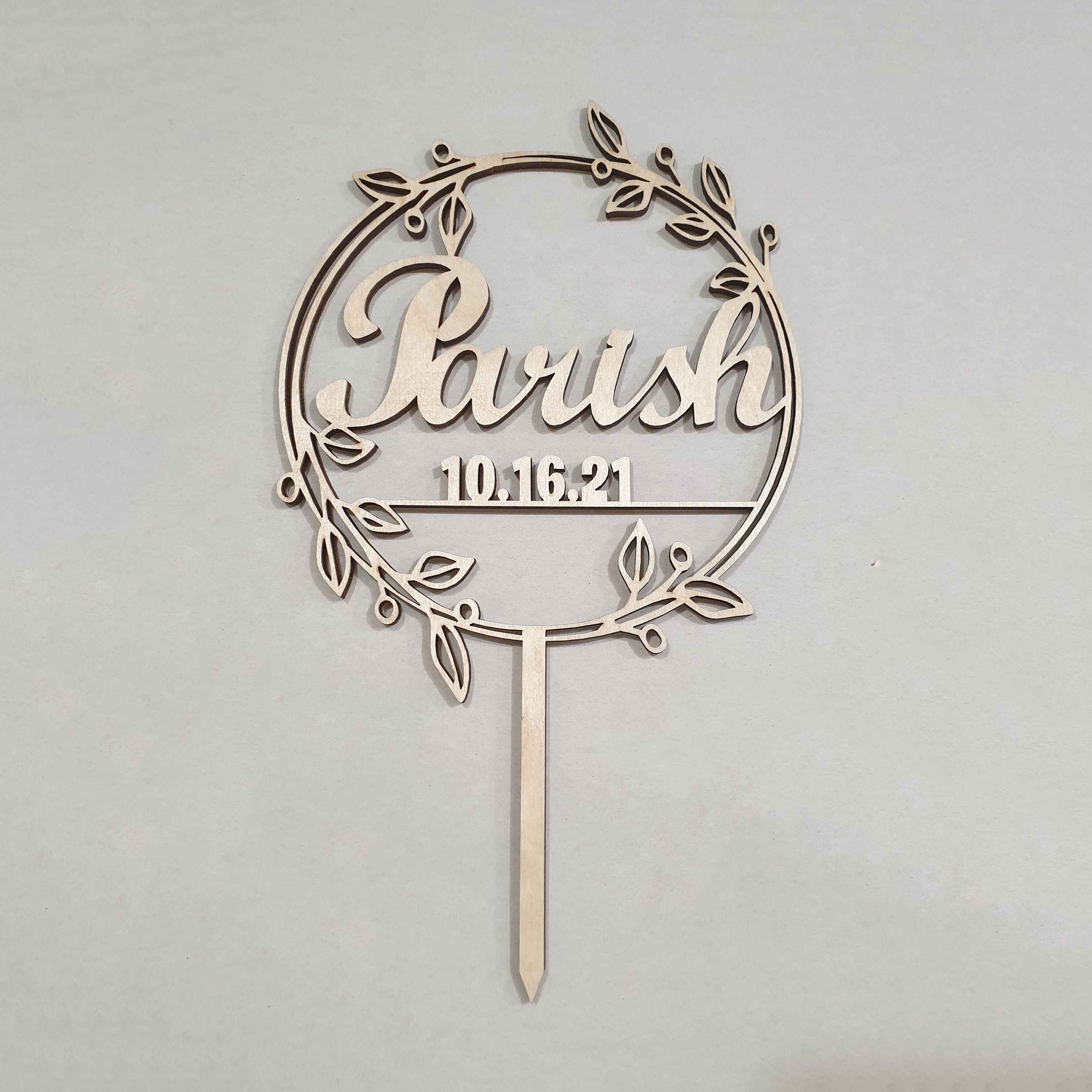 Personalized Wedding Cake Topper: Custom Initial & Date