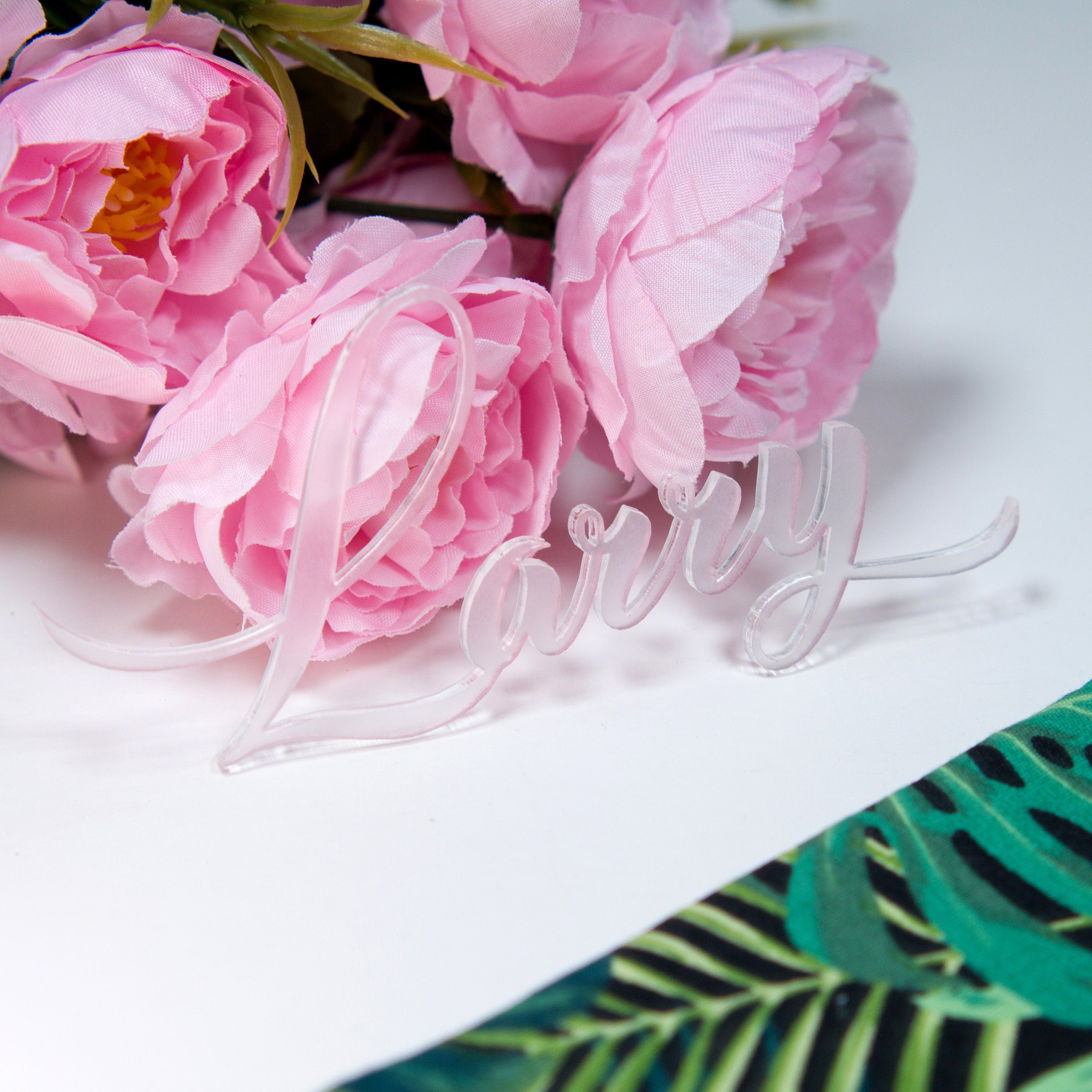 Laser Cut Wedding Place Cards: Acrylic, Wood Name Place Setting