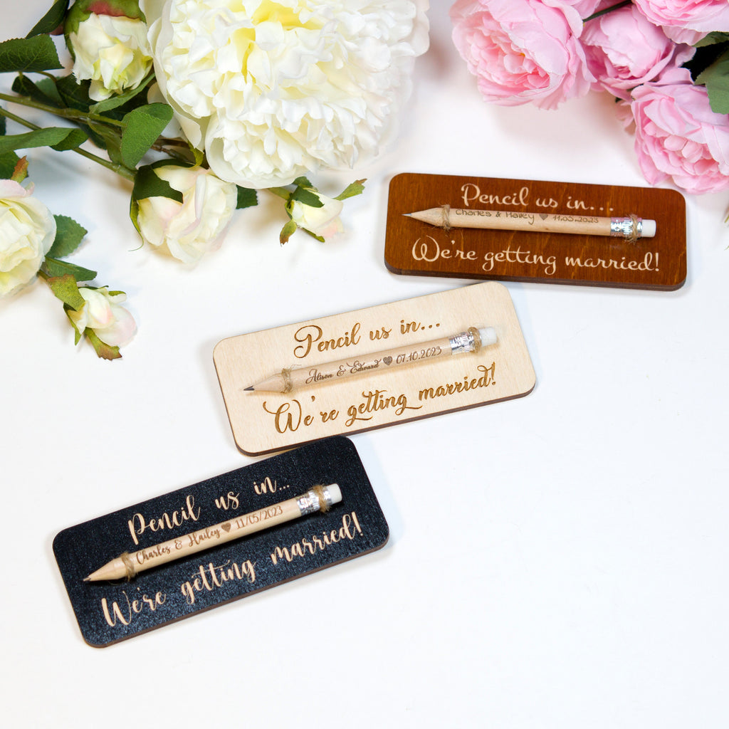 Pencil Save The Dates, Pencil Us In Save The Dates, Mini Pencils (10 CM), Сustom Wedding Invitations, Wedding Favors For Guests In Bulk