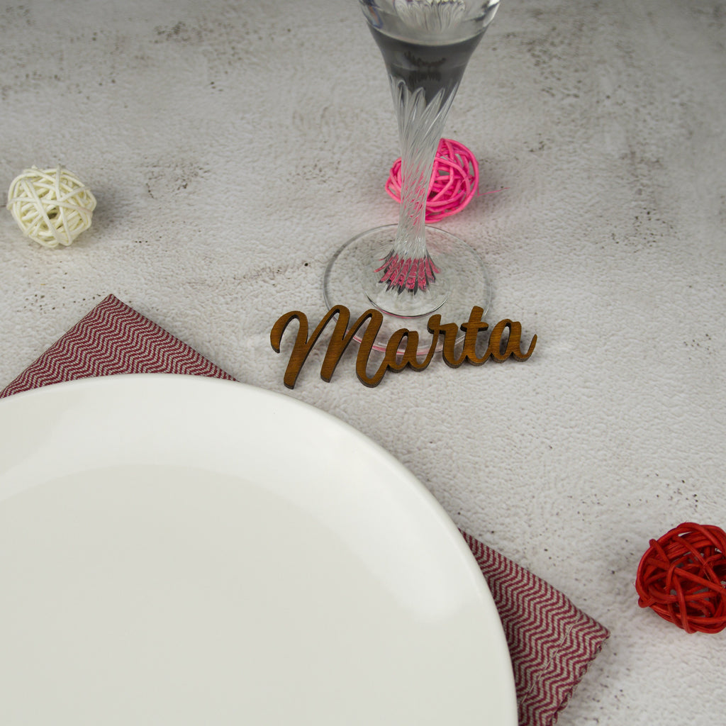 Laser Cut Wood Wedding Place Tag: Custom Guest Name. Stocking tag Christmas