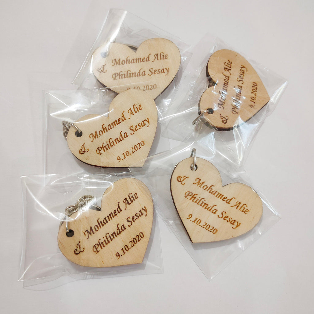 Custom wood keychain, Engraved Wood Key Chain, Personalize gift, Wedding favor