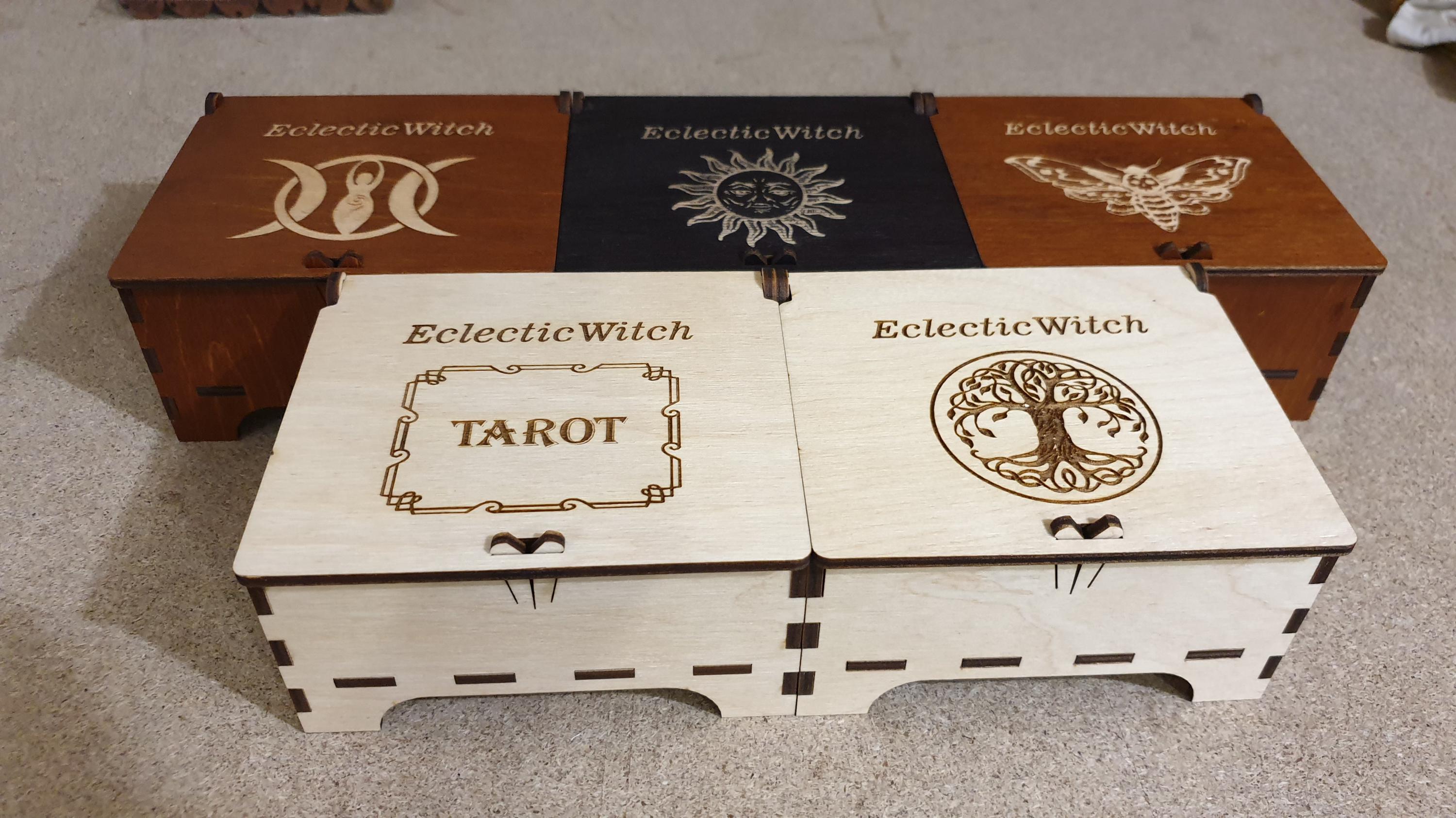 Engraved Tarot Card Box: Personalized Witchy Keepsake - Goddess Design