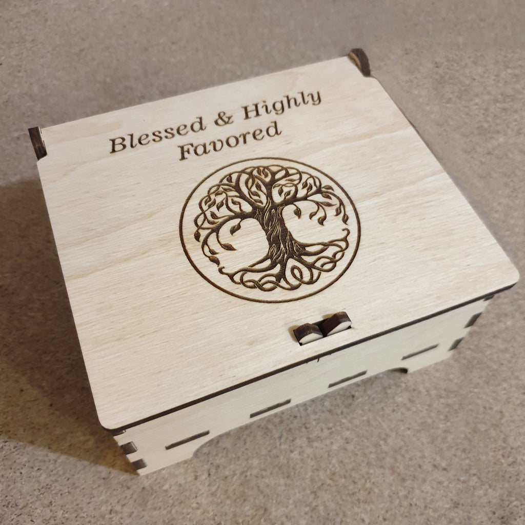 Personalized Wood Tarot Card Box: Custom Engraved Design