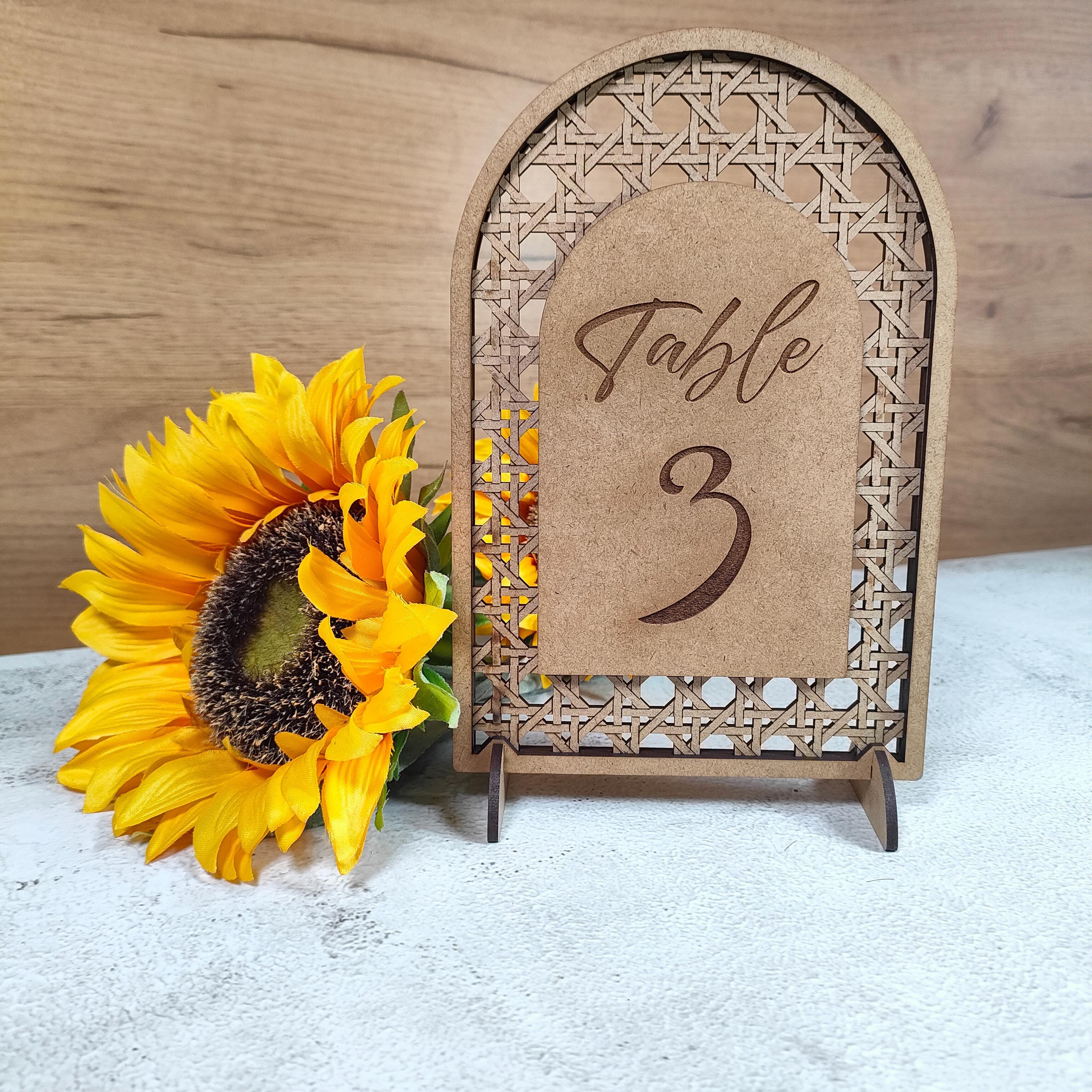 Rattan Table Numbers, Rattan Arch Table Numbers, Wedding Table Sign Perfect For Tropical Wedding, Beach Wedding Theme