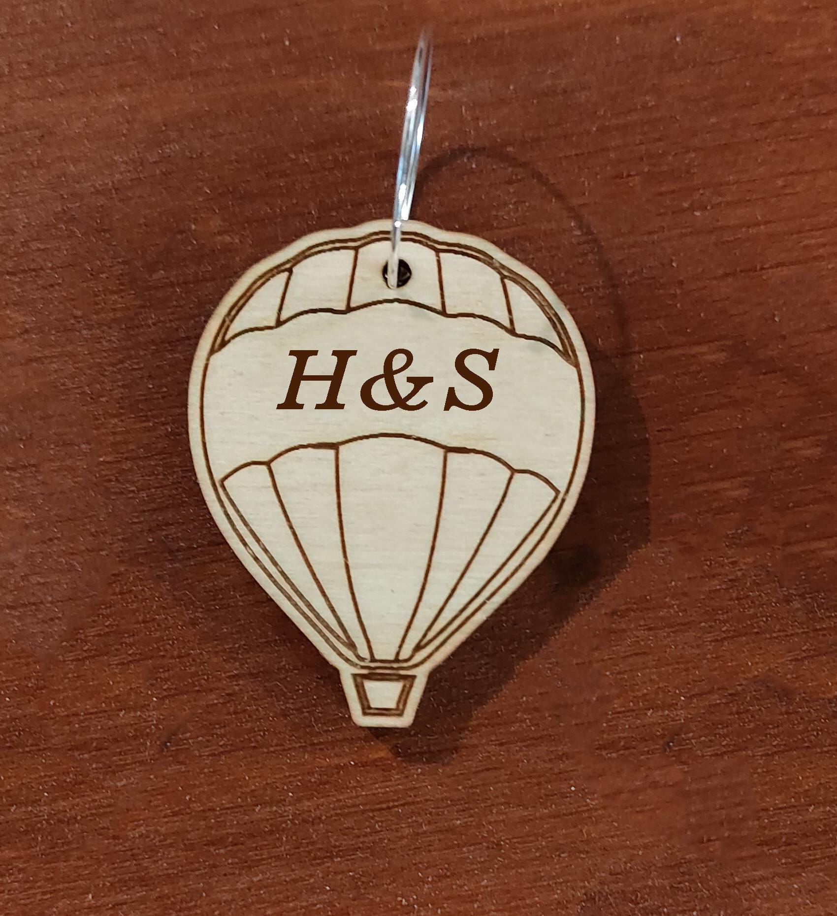 Hot Air Balloon Wine Charms: Personalized Laser-Cut Plywood Tags