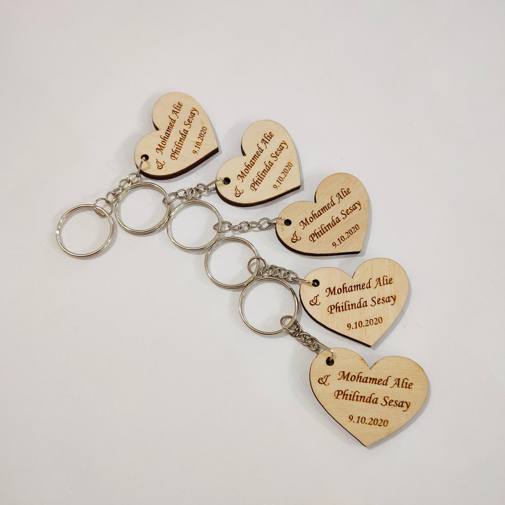 Custom wood keychain, Engraved Wood Key Chain, Personalize gift, Wedding favor