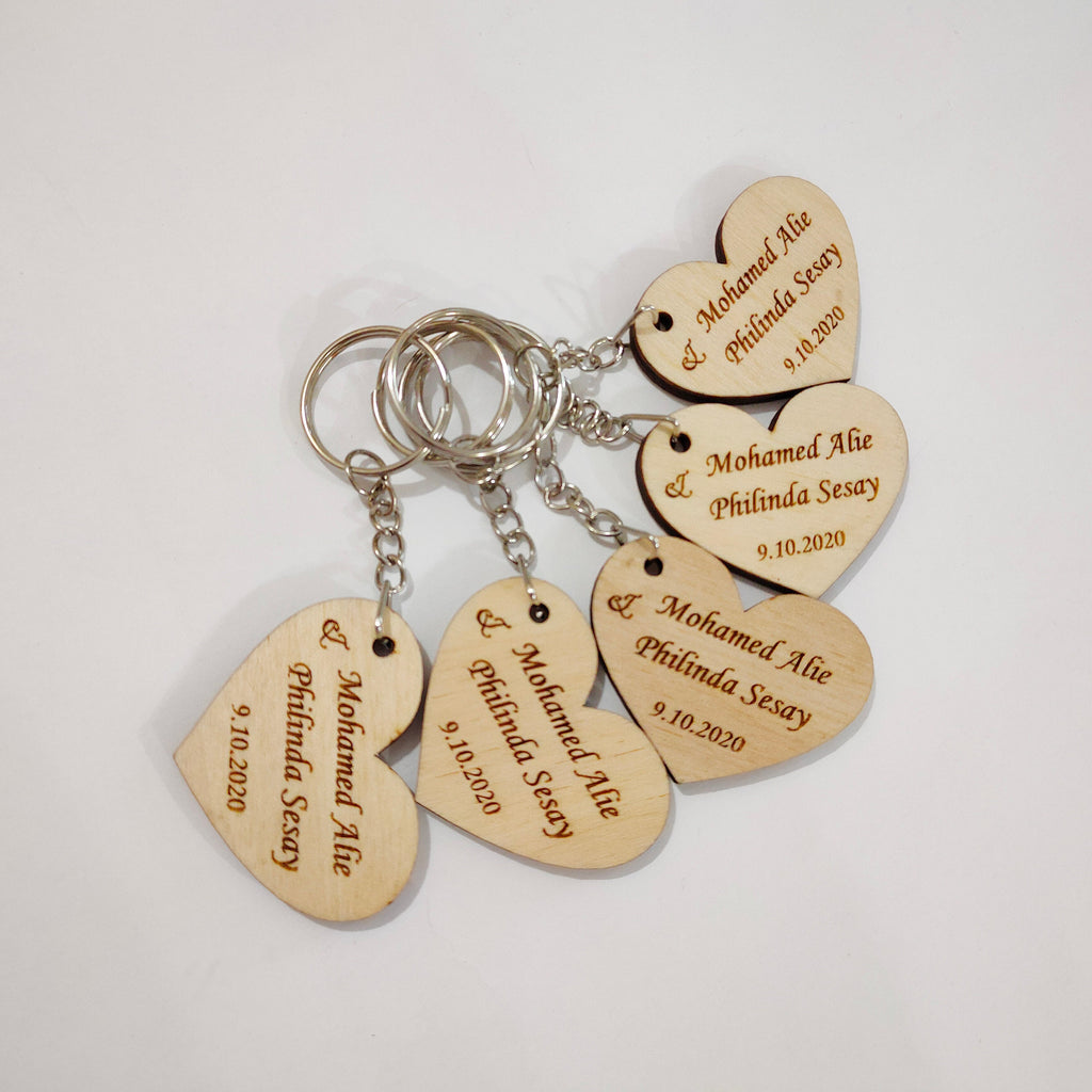 Custom wood keychain, Engraved Wood Key Chain, Personalize gift, Wedding favor