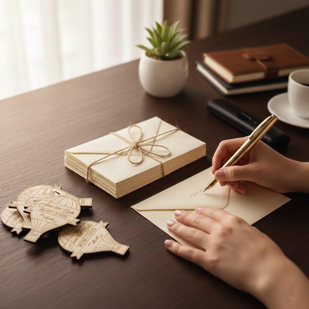 Hot Air Balloon Save the Date Magnet, Wooden Wedding Magnets, Travel Theme Wedding Favors, Personalized Rustic Save the Dates, Adventure