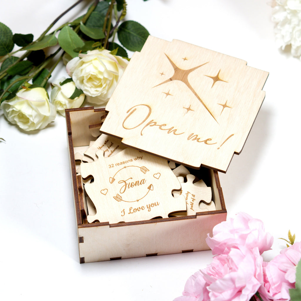 Reasons Why I Love You Puzzle Box: Personalized Name Gift