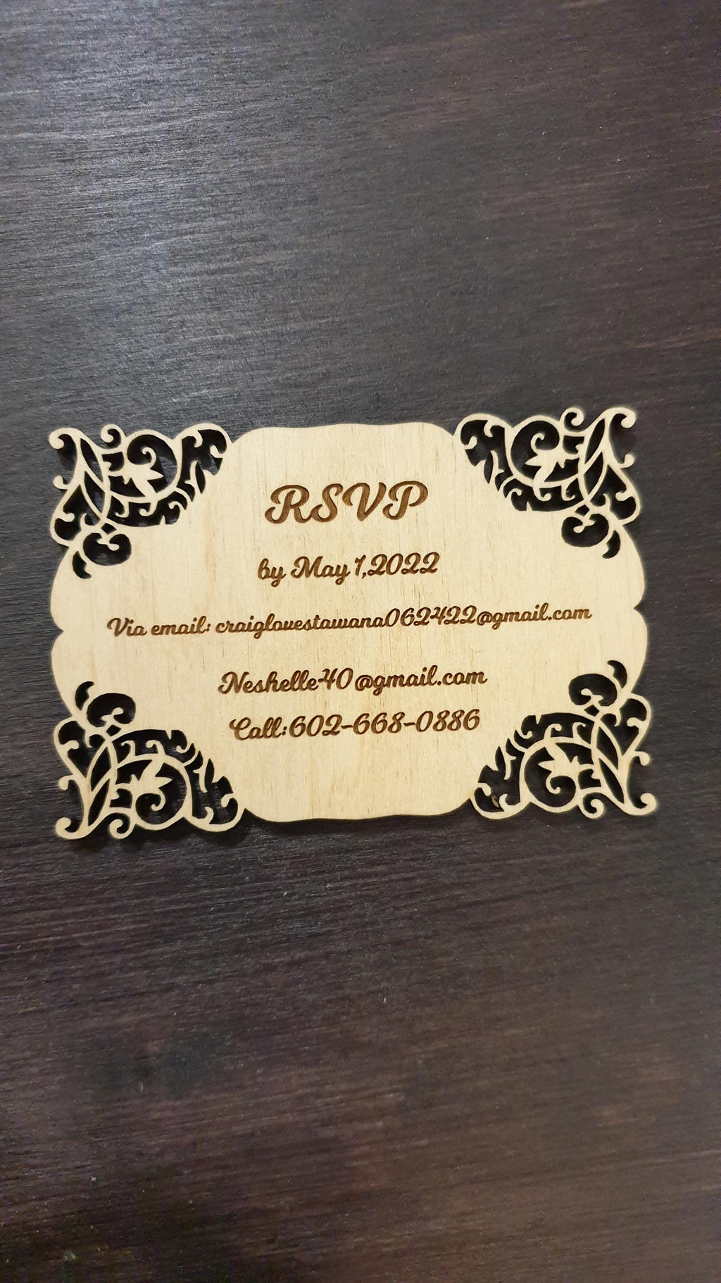 Laser Cut Wooden Wedding Invitation: Rustic Personalized Suite
