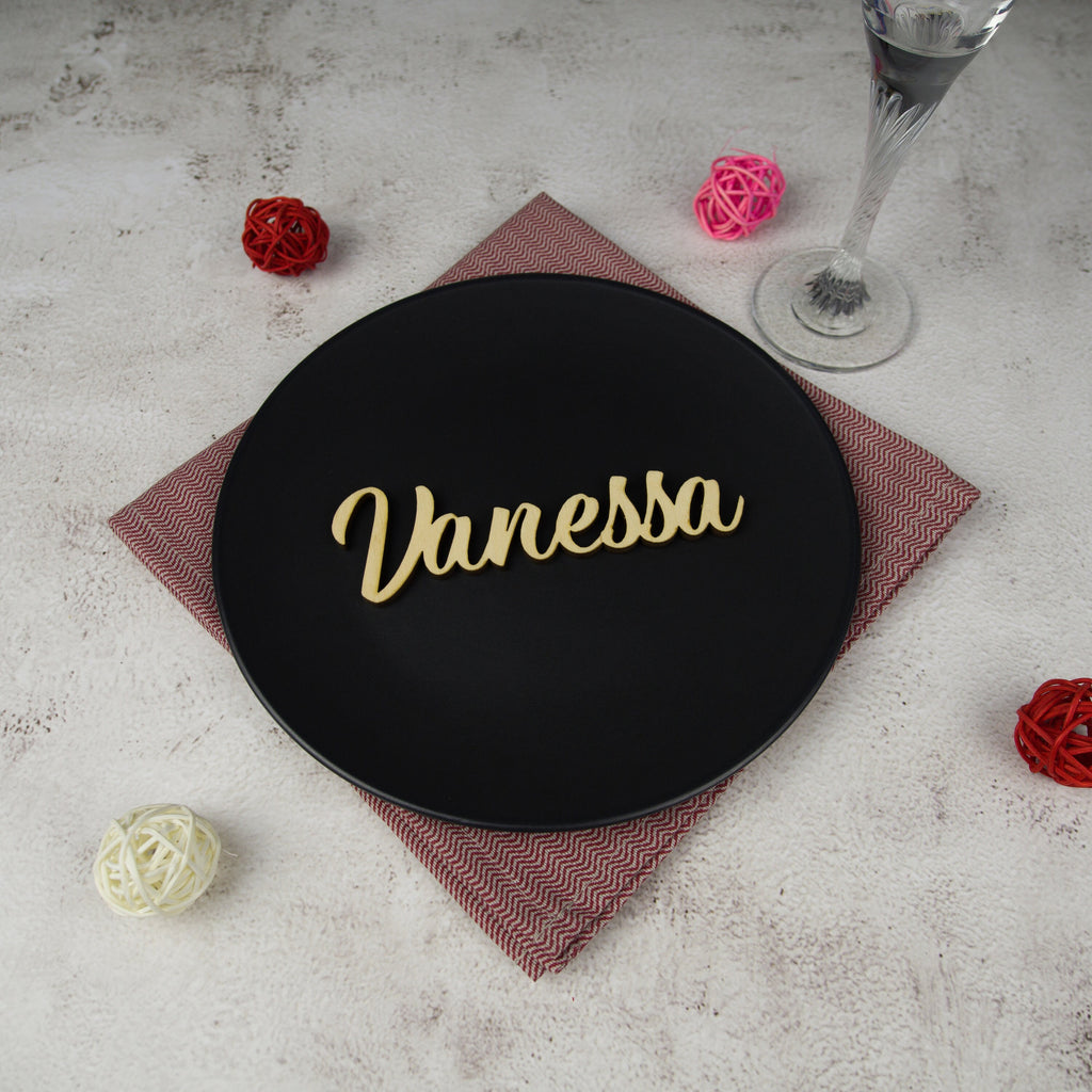 Laser Cut Wood Wedding Place Tag: Custom Guest Name. Stocking tag Christmas