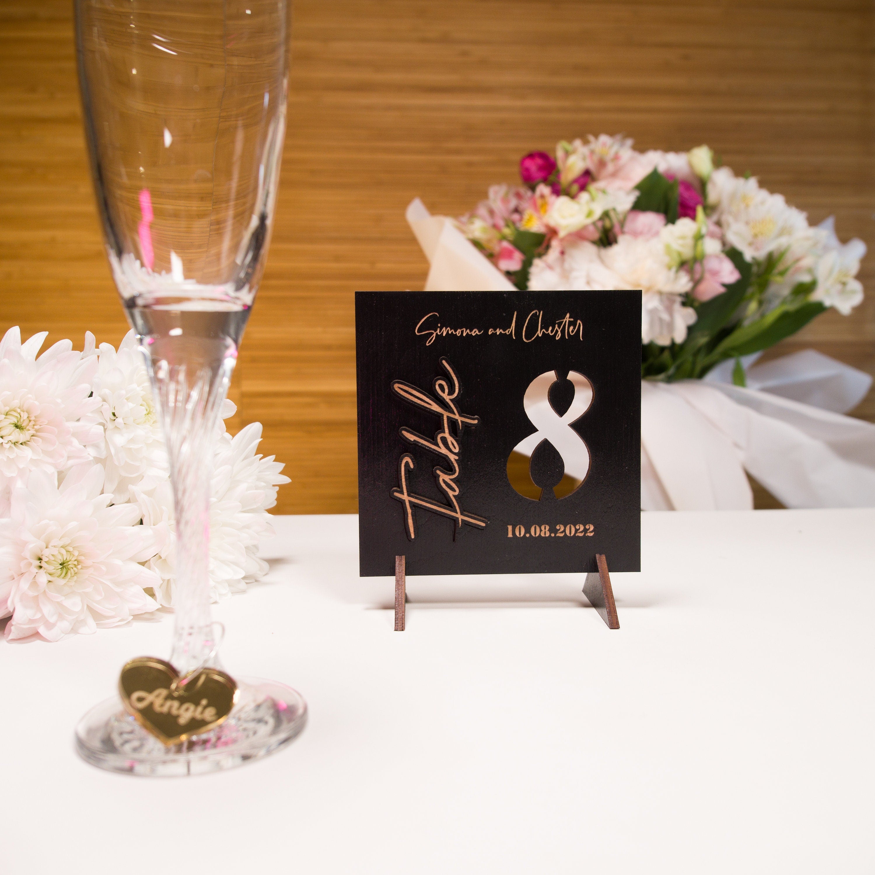 Rustic Wood Wedding Table Number Sign: Birch Plywood Decor