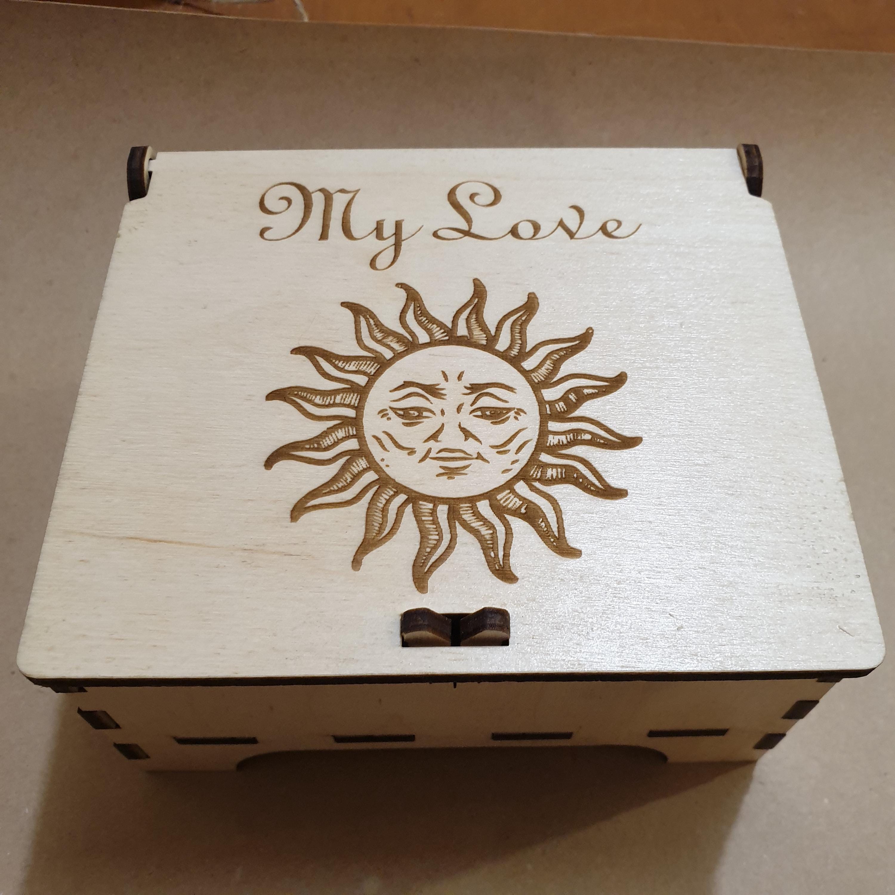 Engraved Tarot Card Box: Personalized Witchy Keepsake - Goddess Design