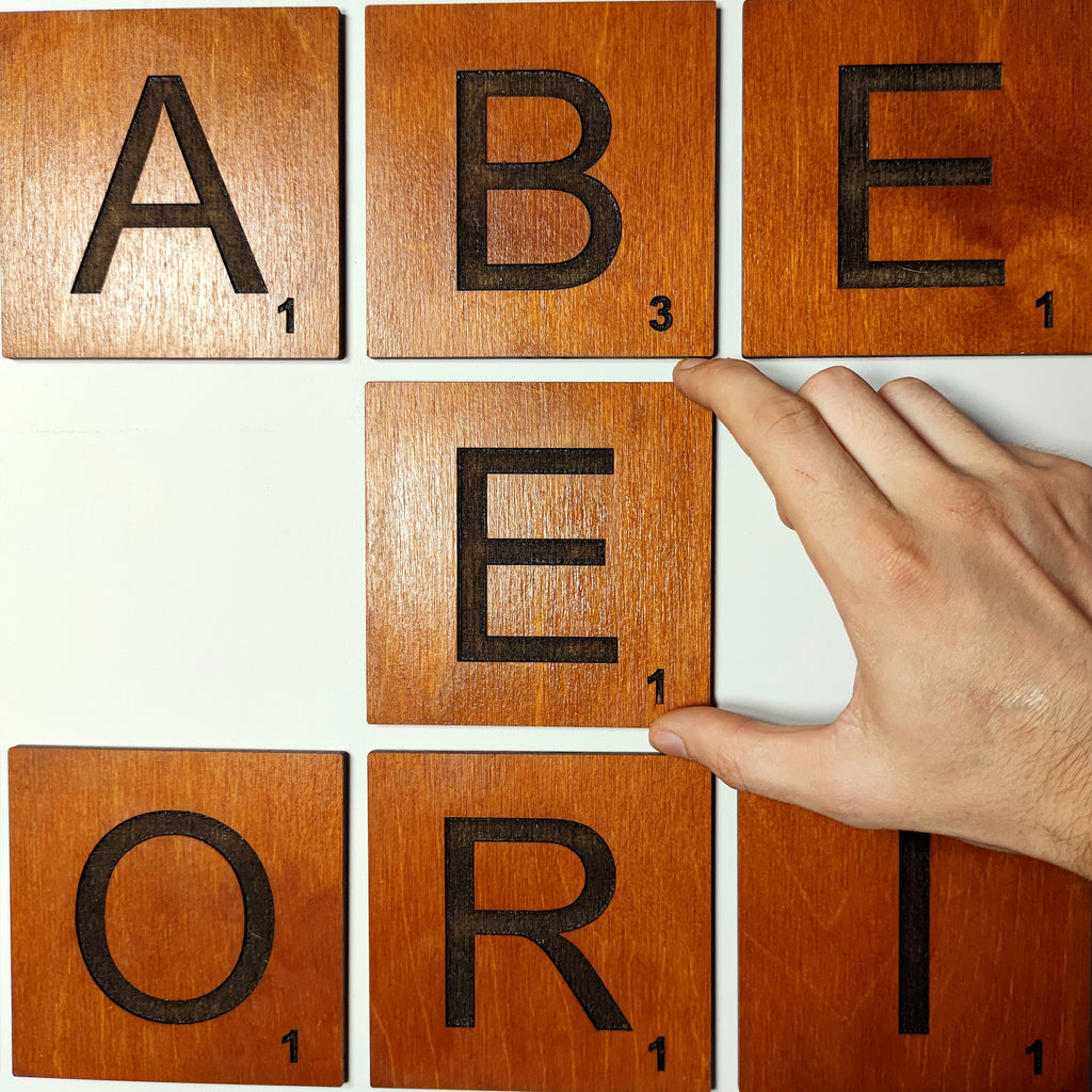 4x4 Wooden Scrabble Tiles Wall Art: Custom Family Names
