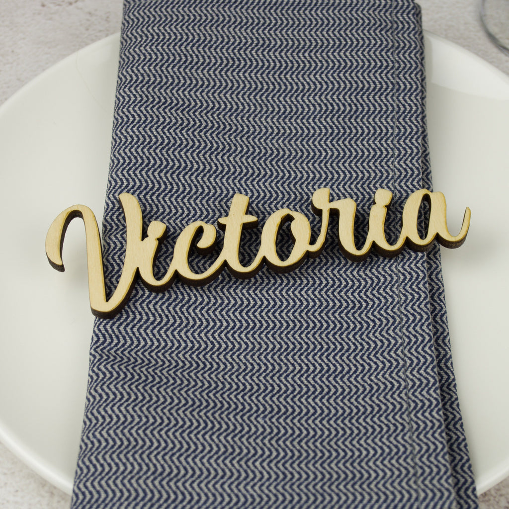 Laser Cut Wood Wedding Place Tag: Custom Guest Name. Stocking tag Christmas